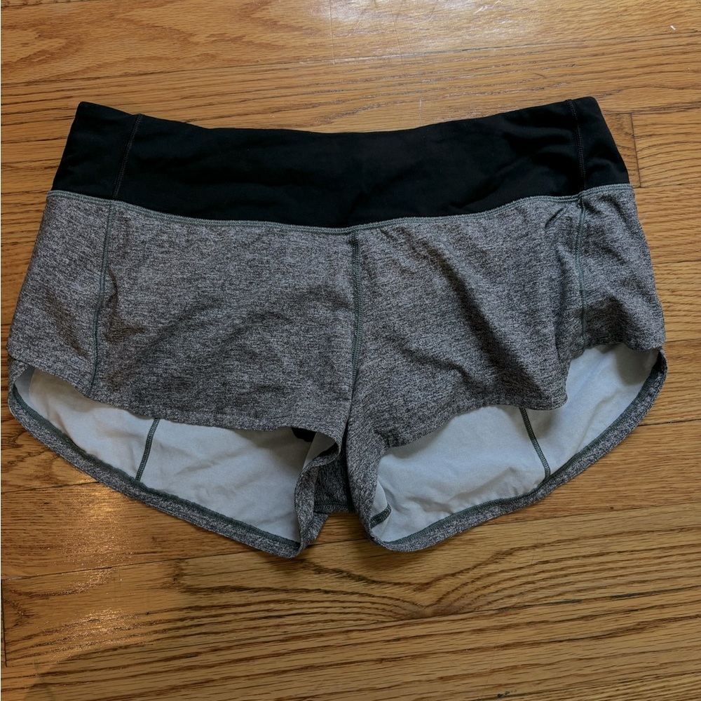 Grey lululemon speed it up shorts